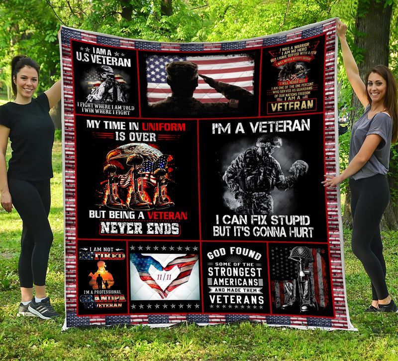Never End I Am A Veteran Quilt Blanket DHC1402883TD