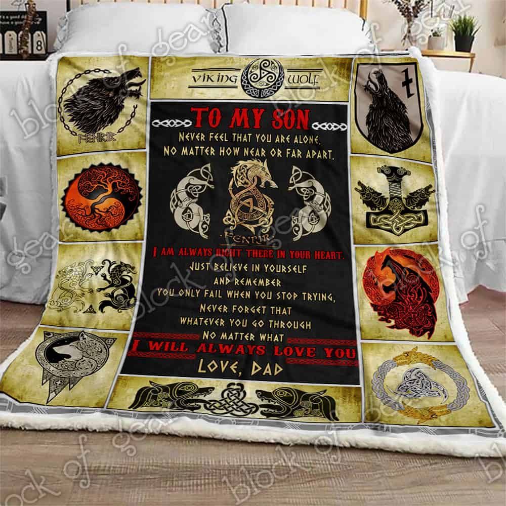 Never Feel Alone Viking Fenrir Fleece Blanket