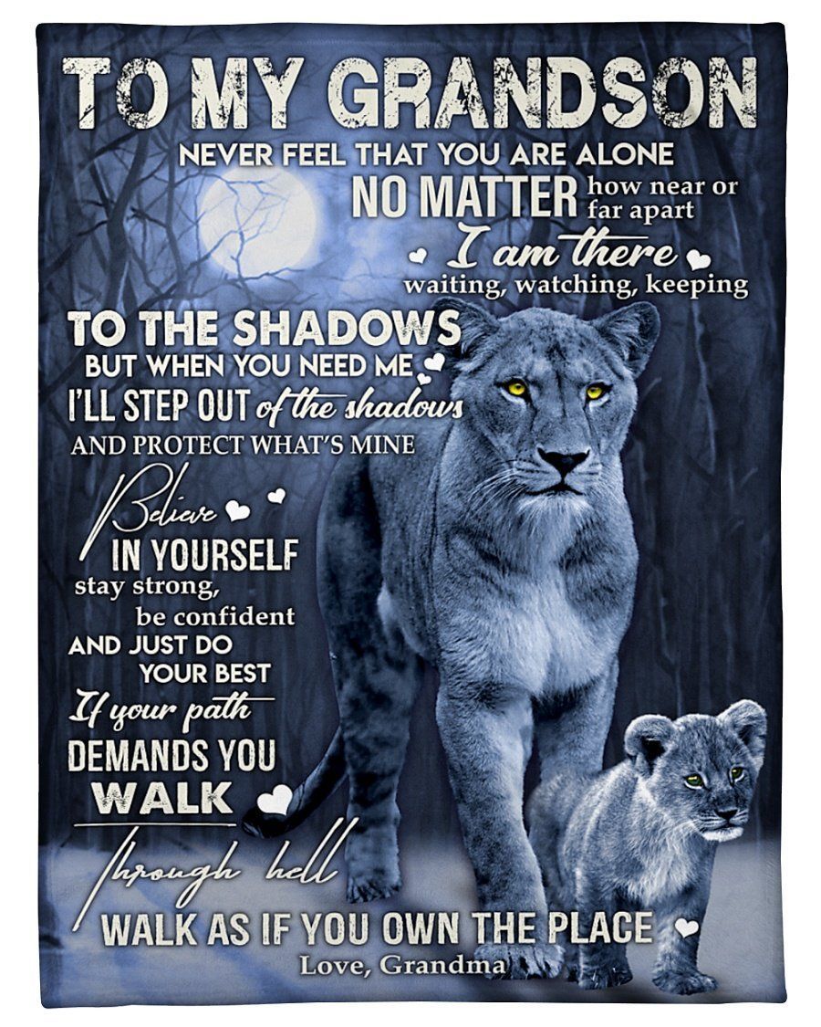 Never Feel That You’re Alone Grandma To Grandson Fleece Blanket