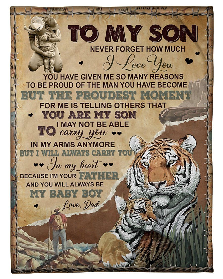 Never Forget How Much I Love You Dad To Son Fleece Blanket Fleece Blanket
