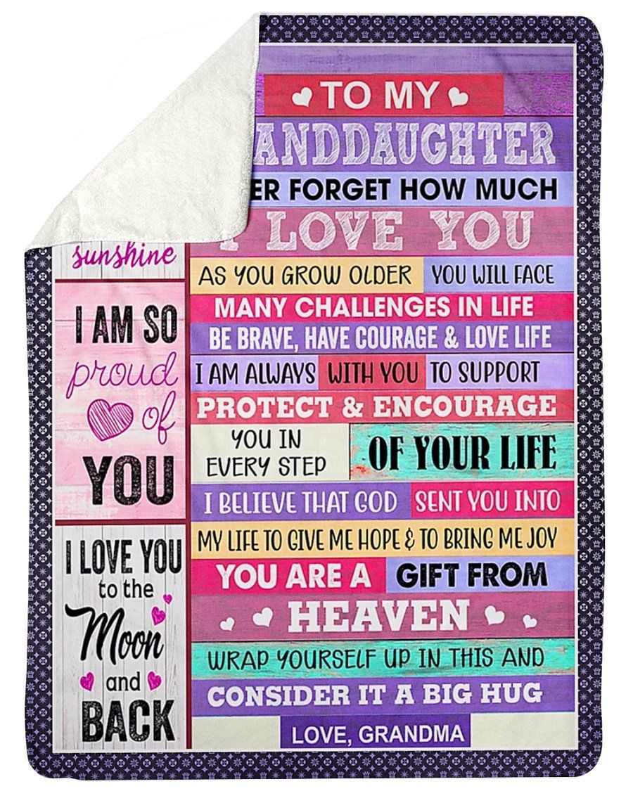 Never Forget How Much I Love You Grandma To Granddaughter Fleece Blanket Sherpa Blanket