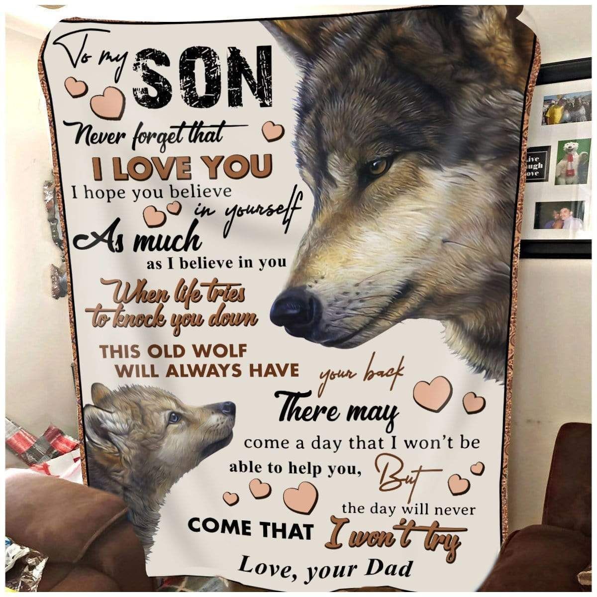 Never Forget I Love You Soft Fleece Blanket Gift For Son
