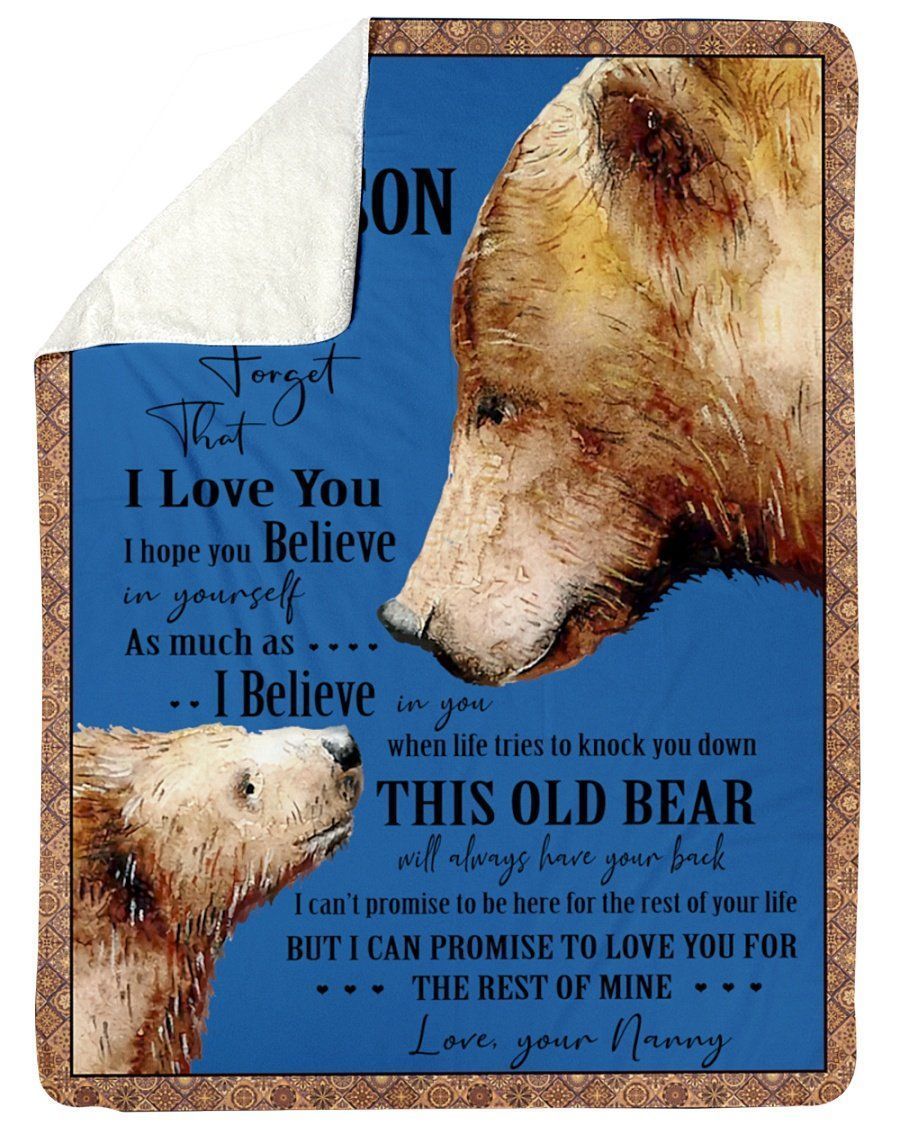 Never Forget That I Love You Best Gift For Bear Lovers Fleece Blanket