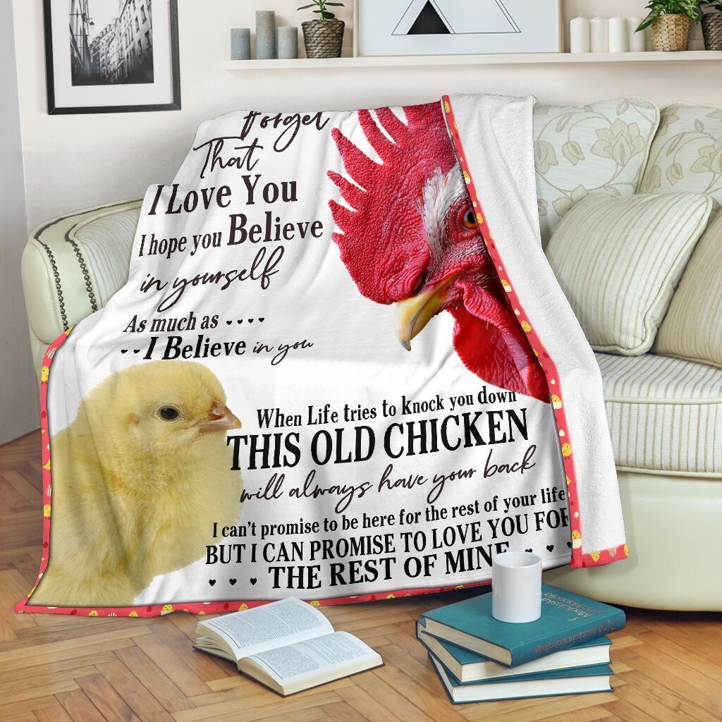 Never Forget That I Love You Chicken Sherpa Fleece Blanket