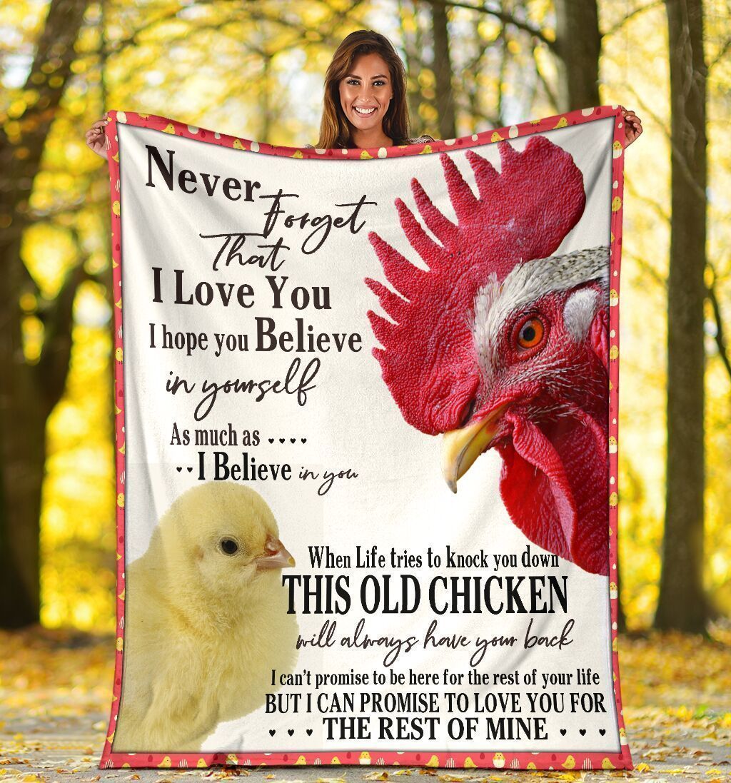 Never Forget That I Love You Chicken Farmer Farm Fleece Blanket
