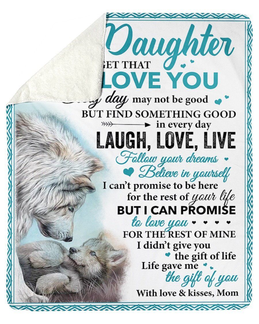 Never Forget That I Love You Fleece Blanket Wolf Mom To Daughter Sherpa Blanket