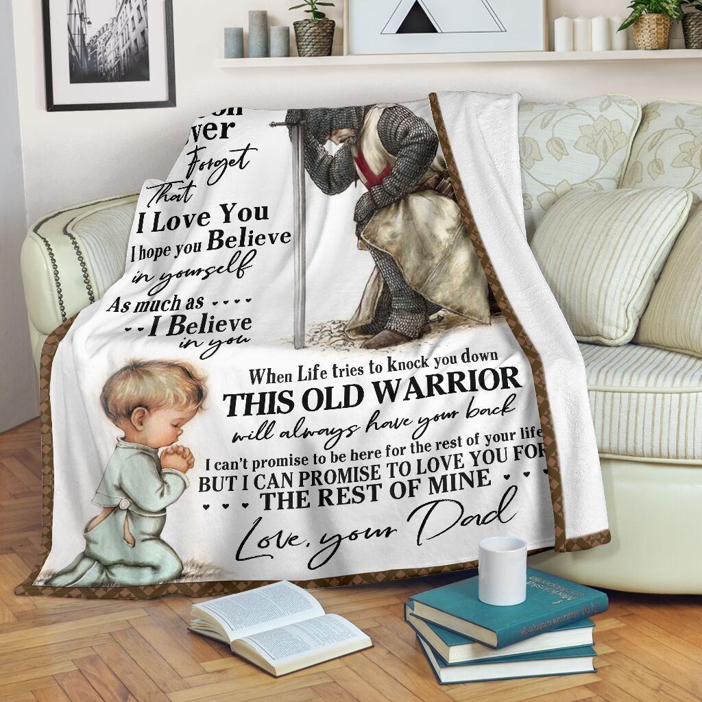 Never Forget That I Love You Knight Templar Christ Warrior Fleece Blanket