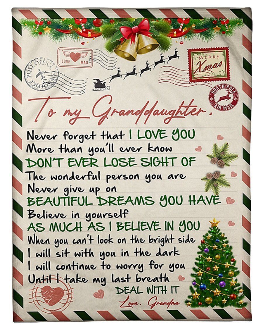 Never Forget That I Love You Letter Grandma To Granddaughter Fleece Blanket Fleece Blanket