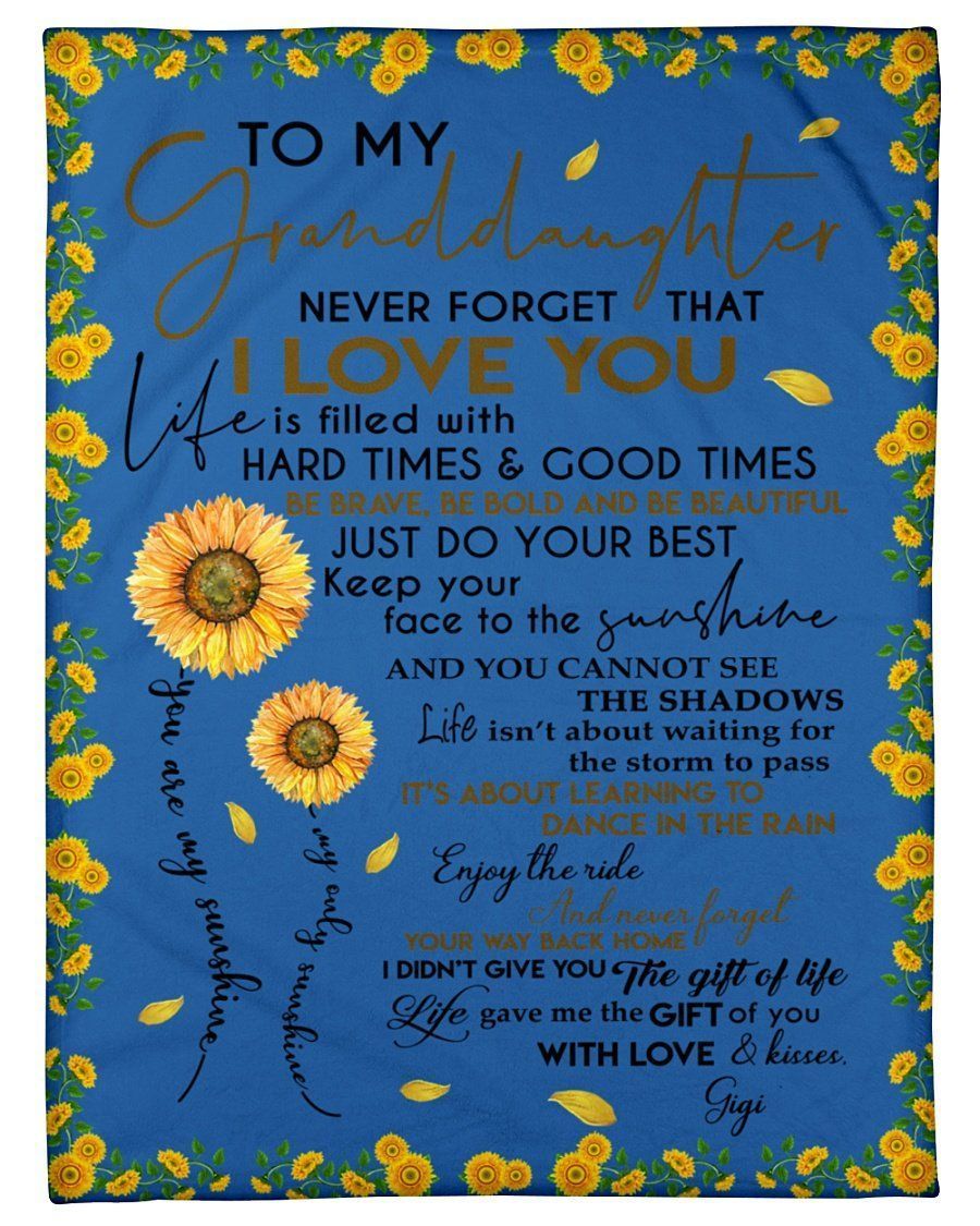 Never Forget That I Love You Quote Gift For Granddaughter From Gigi Fleece Blanket
