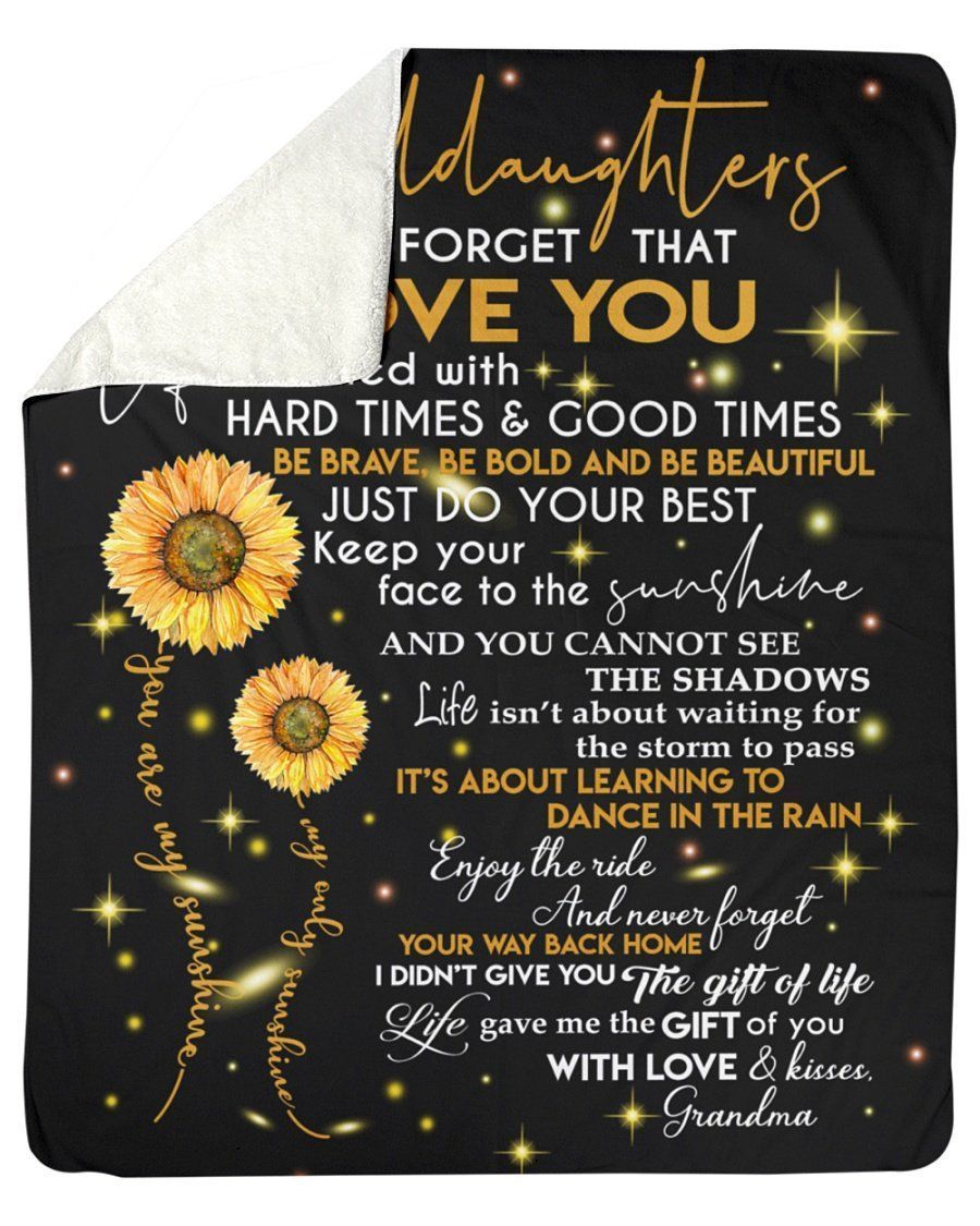 Never Forget That I Love You Quote Gift For Granddaughter From Grandma Fleece Blanket