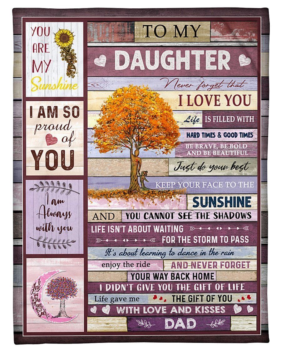 Never Forget That I Love You To Daughter Fleece Blanket Fleece Blanket