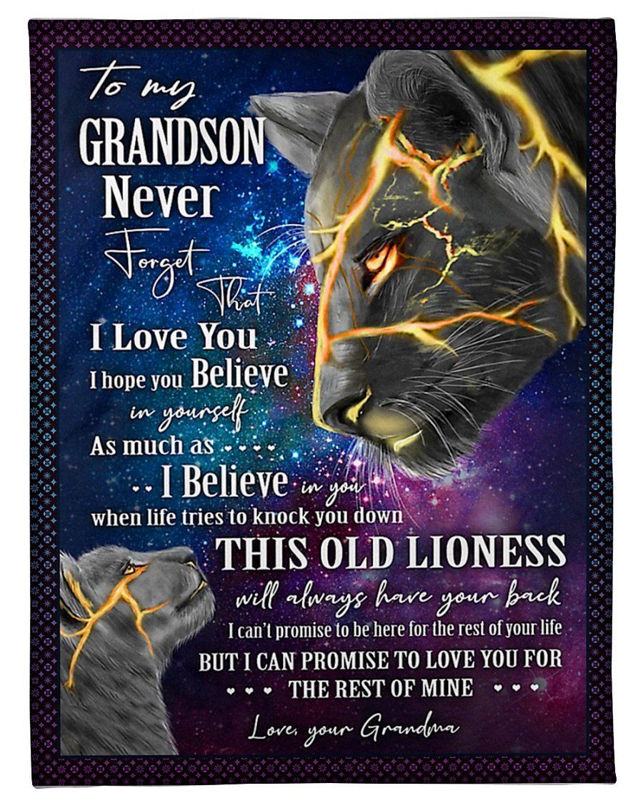 Never Forget That I Love You To Grandson Fleece Blanket Fleece Blanket