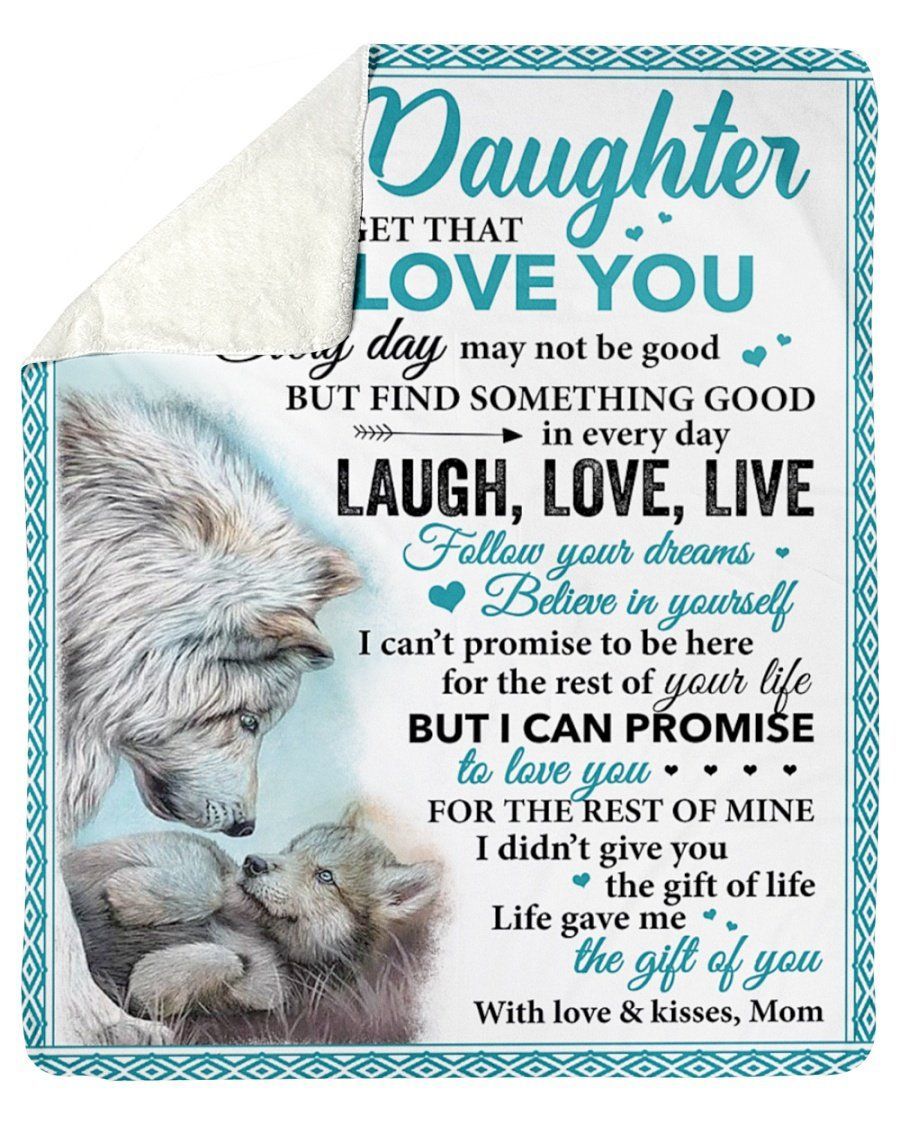 Never Forget That I Love You Wolf Mom To Daughter Fleece Blanket Sherpa Blanket