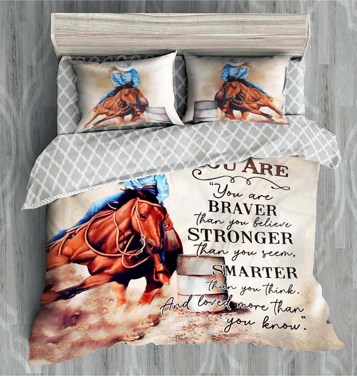 Never Forget Who You Are Barrel Racing Bedding Set
