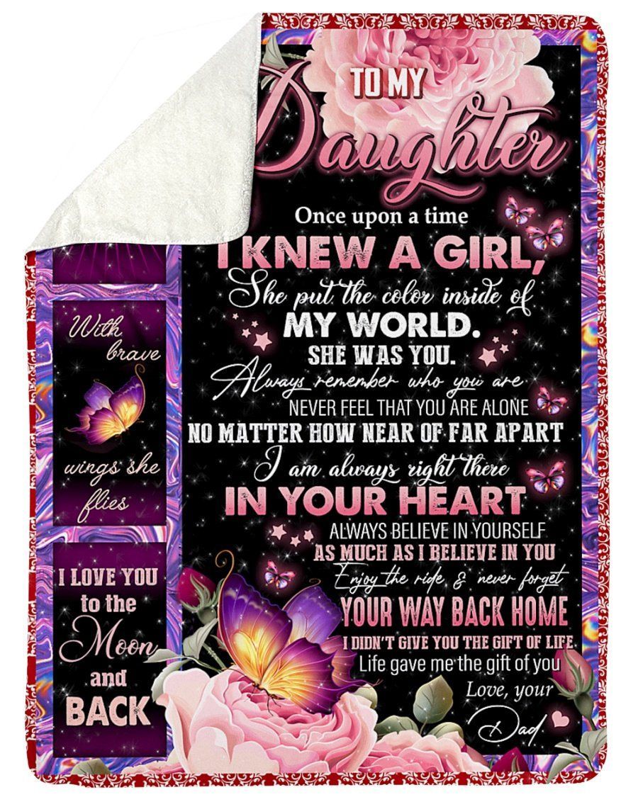 Never Forget Your Way Back Home Dad To Daughter Fleece Blanket Sherpa Blanket