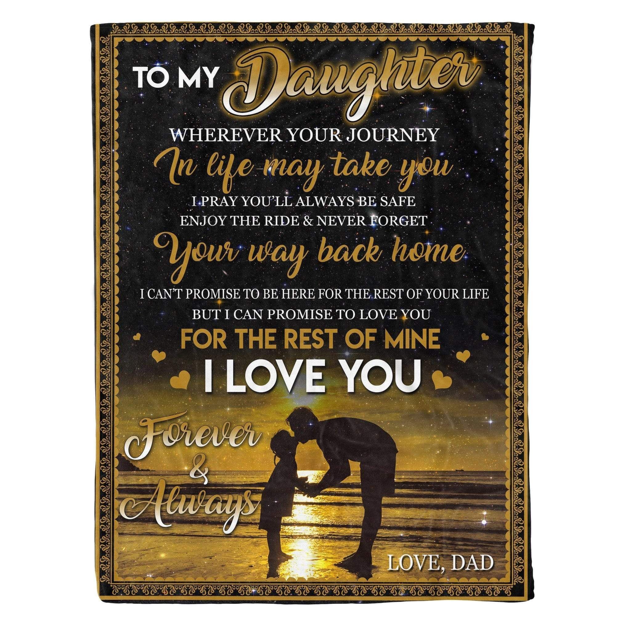 Never Forget Your Way Back Home Fleece Blanket Gift For Daughter