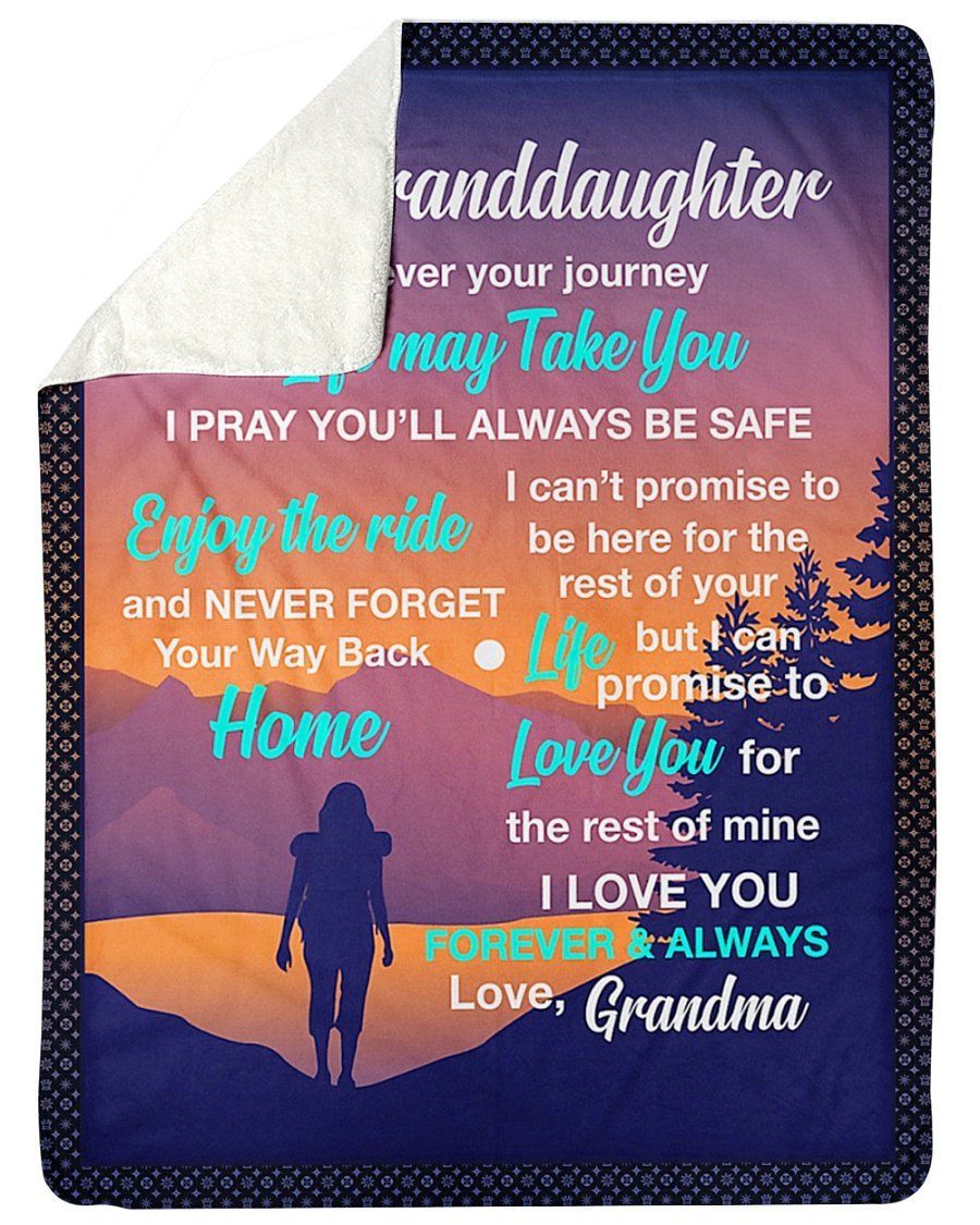 Never Forget Your Way Back Home Grandma To Granddaughter Fleece Blanket Sherpa Blanket