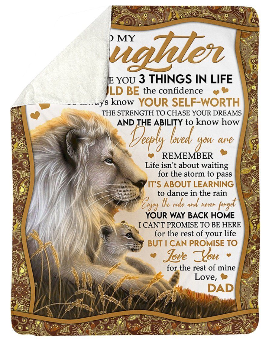 Never Forget Your Way Back Home Lion Fleece Blanket To Daughter Sherpa Blanket