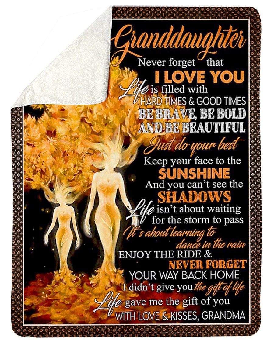 Never Forget Your Way Back Home Sunflowers Grandma To Granddaughter Fleece Blanket Sherpa Blanket