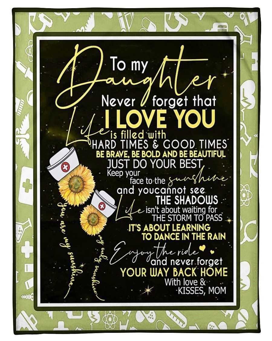 Never Forget Your Way Back Home To Nurse Daughter Fleece Blanket