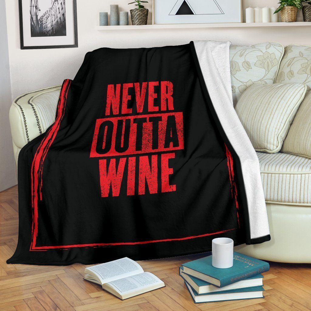 Never Outta Wine Sherpa Fleece Blanket