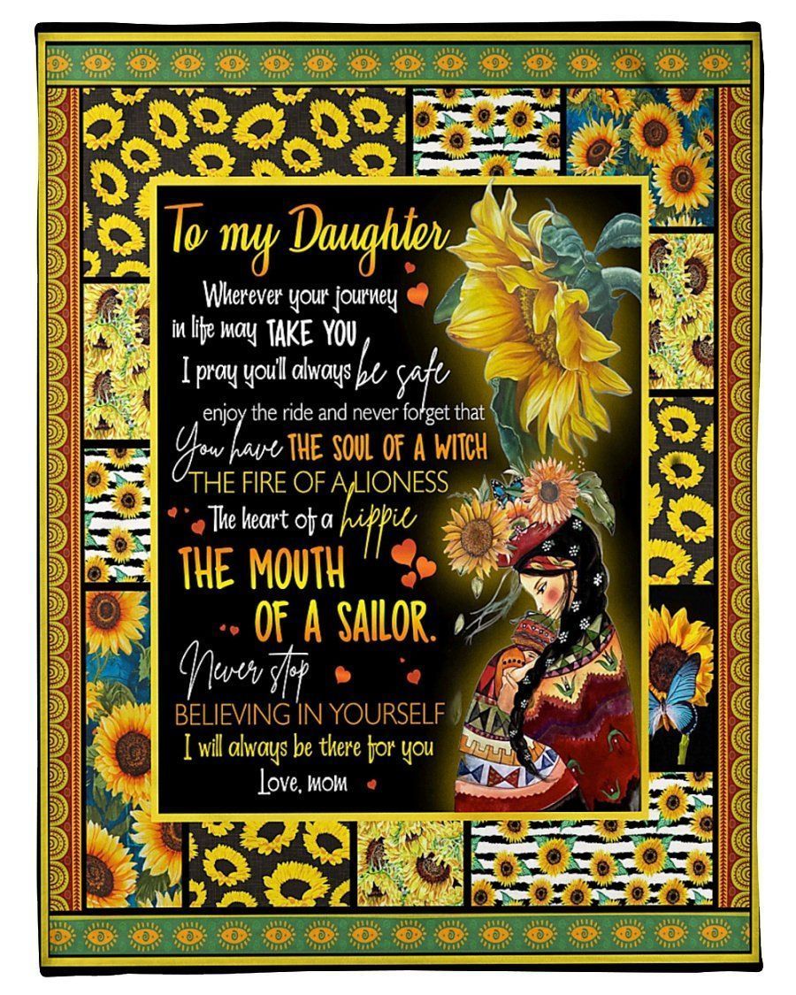 Never Stop Believing In Yourself Lovely Message From Mom Gifts For Daughters Fleece Blanket