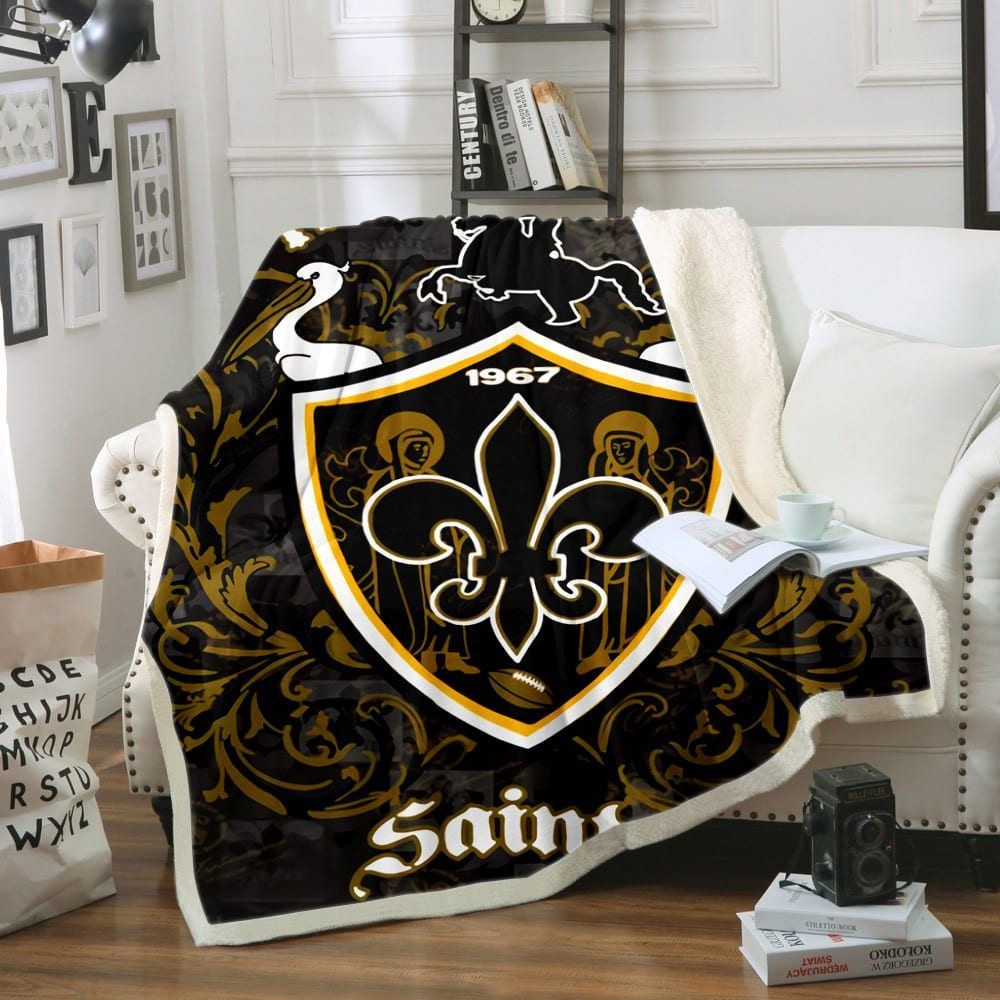 New-Orleans-Saints Sherpa Fleece Blanket Sleepy