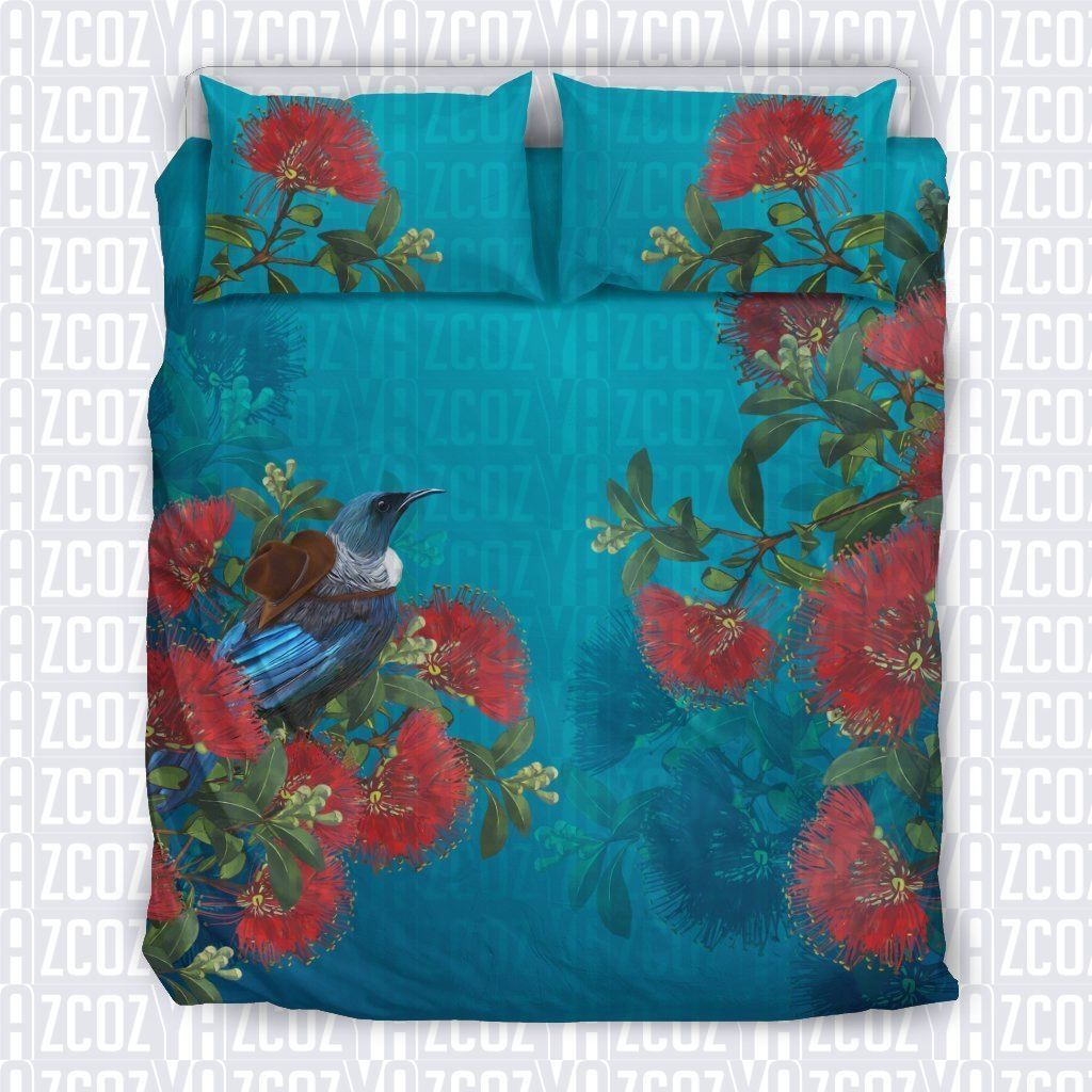 New Zealand Pohutukawa And Tui Bird Bedding Set