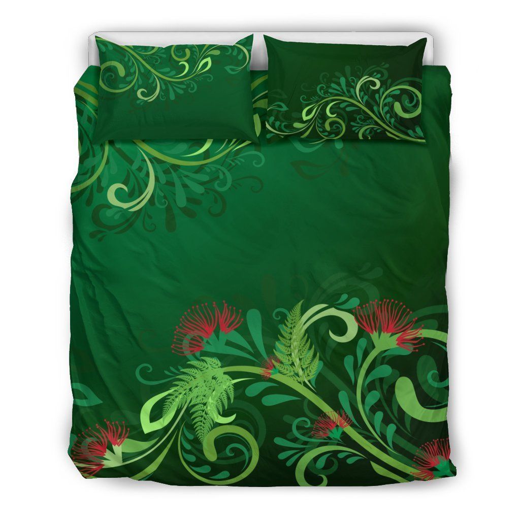 New Zealand Pohutukawa Fern Green Bedding Set