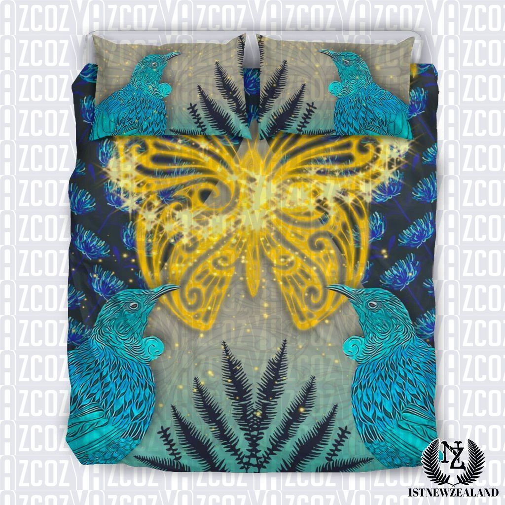 New Zealand Tui Bird And Hineraukatauri Goddess Bedding Set