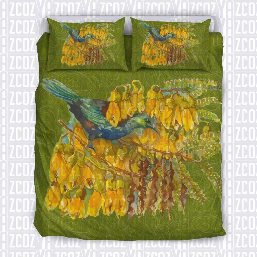 New Zealand Tui Bird With Kowhai Bedding Set