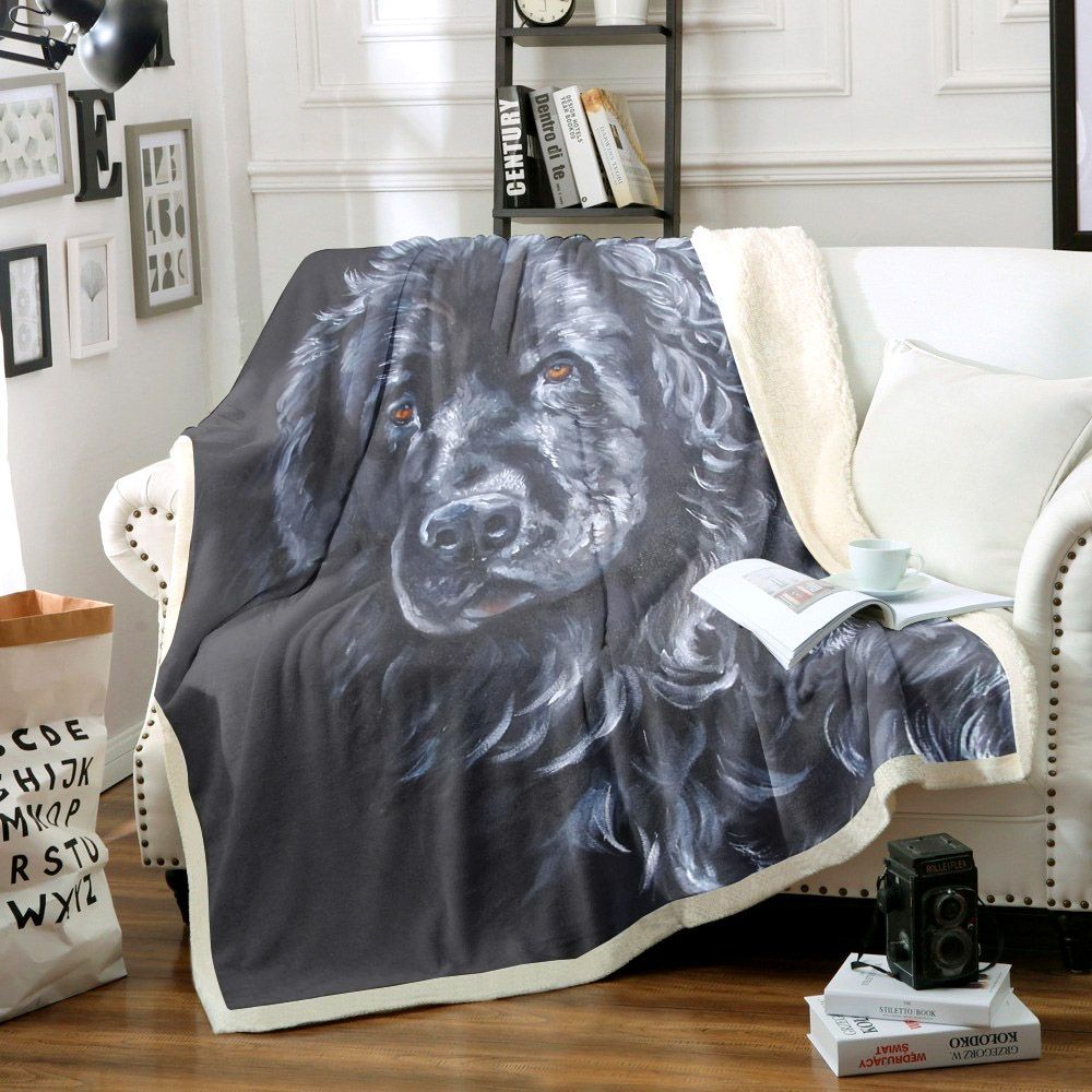 Newfoundland Dog Sherpa Fleece Blanket