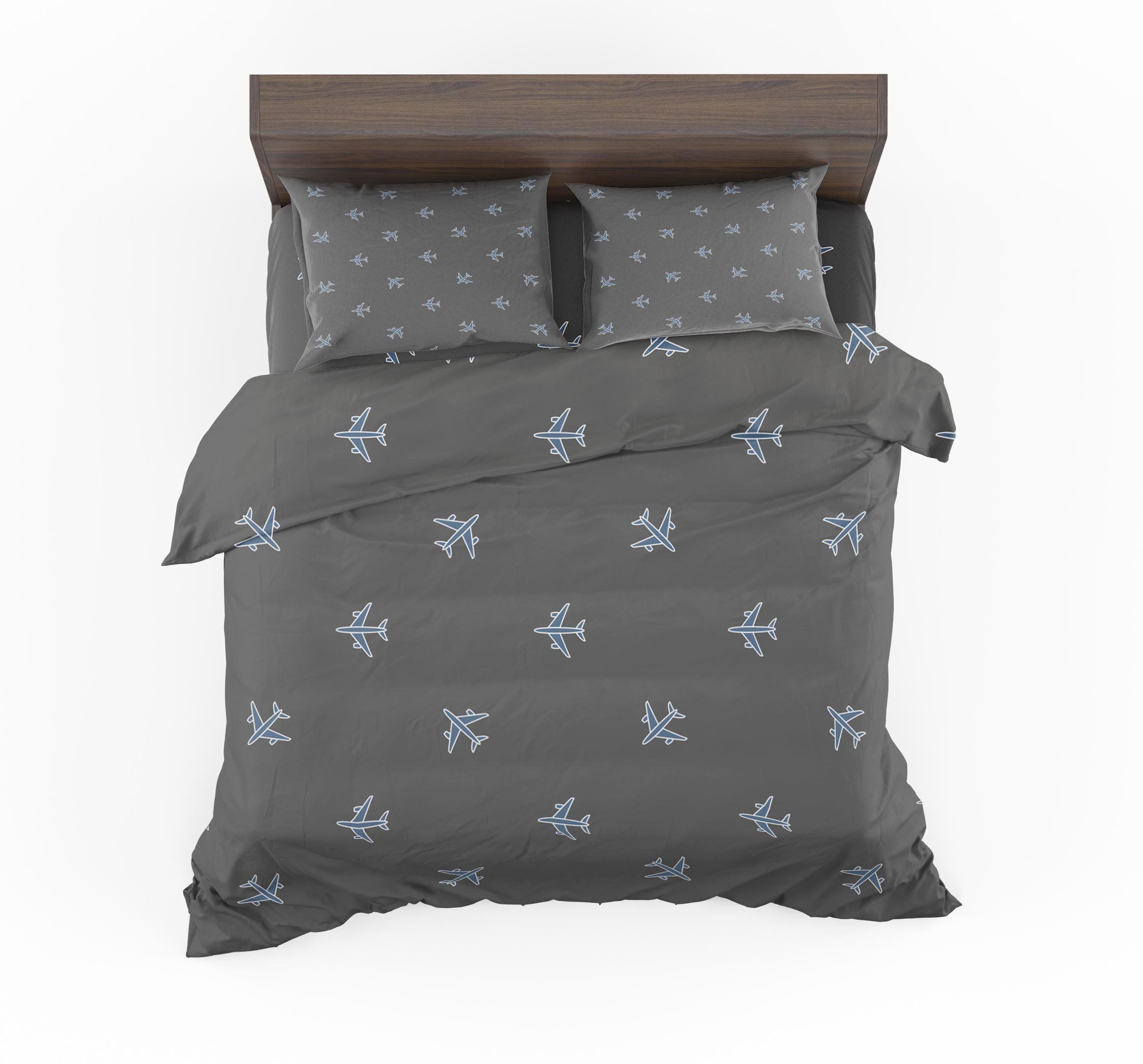Nice Airplanes Gray Bedding Set