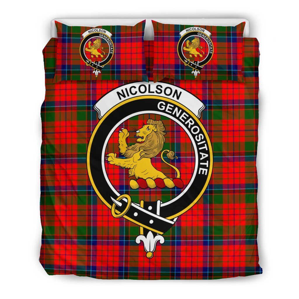 Nicolson Clan Badge Tartan Bedding Set