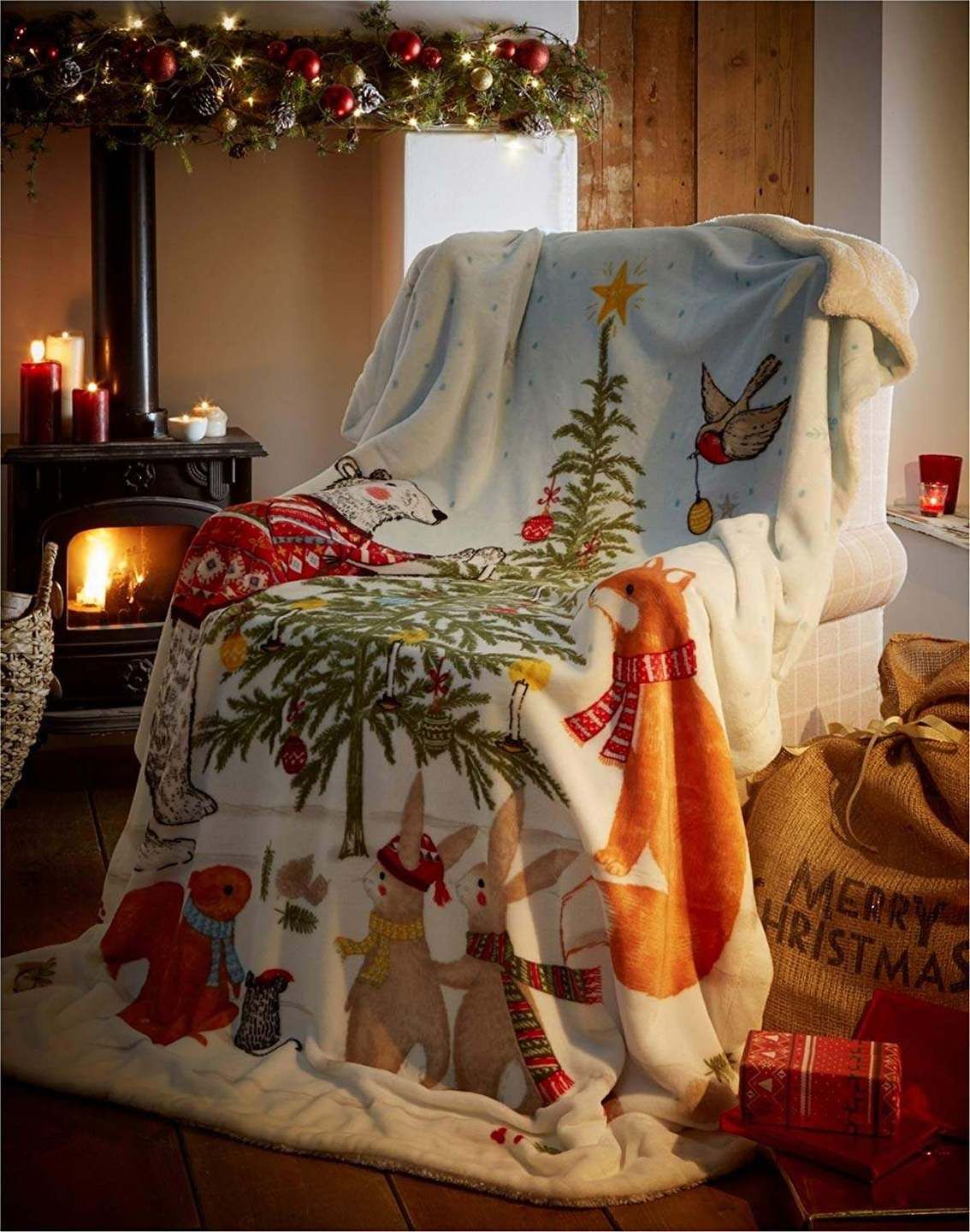 Night Before Christmas Sherpa Fleece Blanket