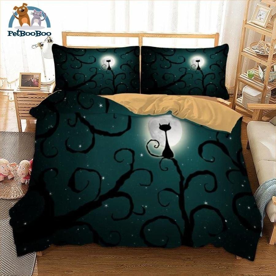Night Black Cat Bedding Set