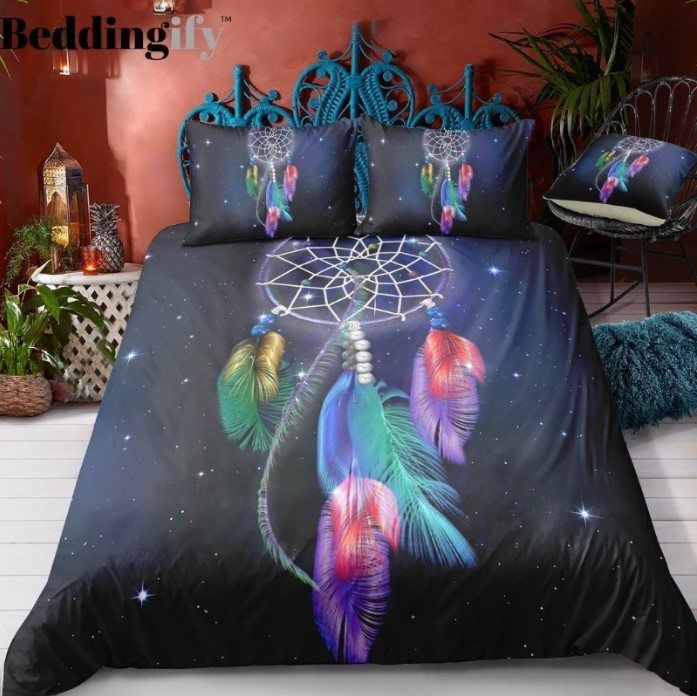 Night Feather Dreamcatcher Bedding Set