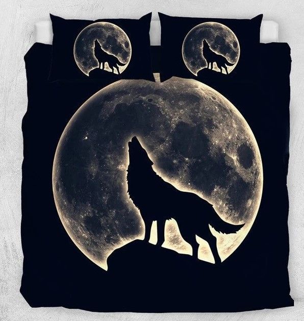 Night Moon Howling Bedding Set