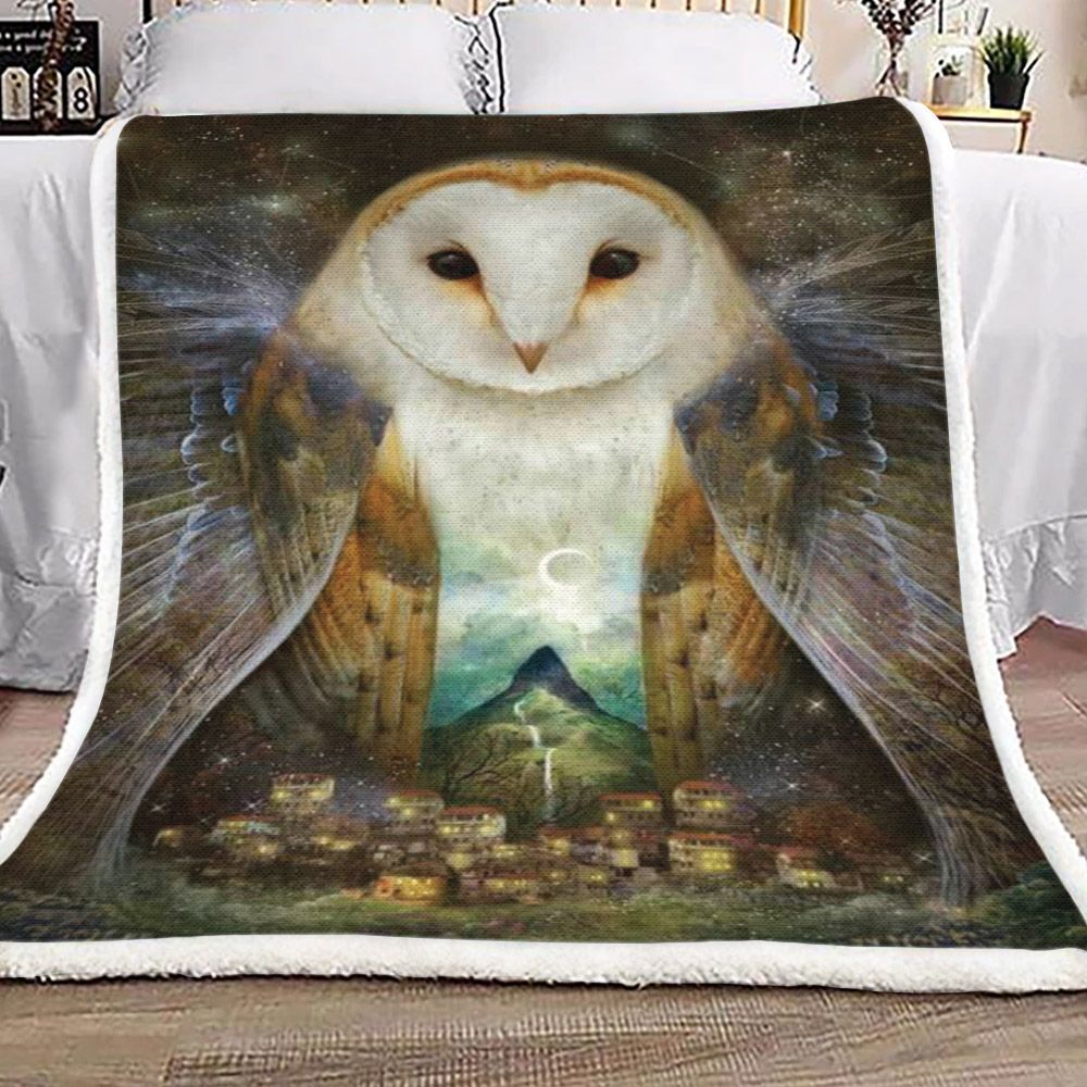 Night Owl City Sherpa Fleece Blanket