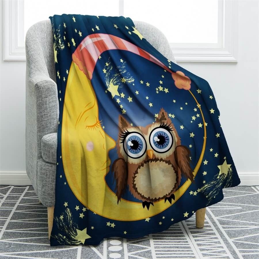 Night Owl Sherpa Fleece Blanket