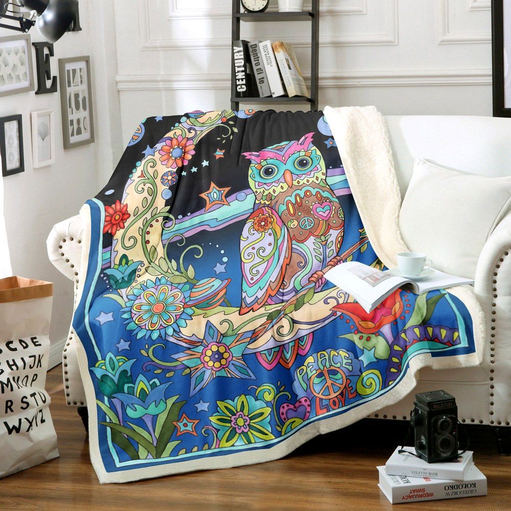 Night Owl Sherpa Fleece Blanket