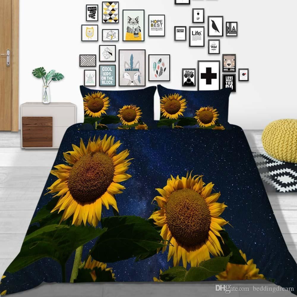 Night Sunflower Bedding Set