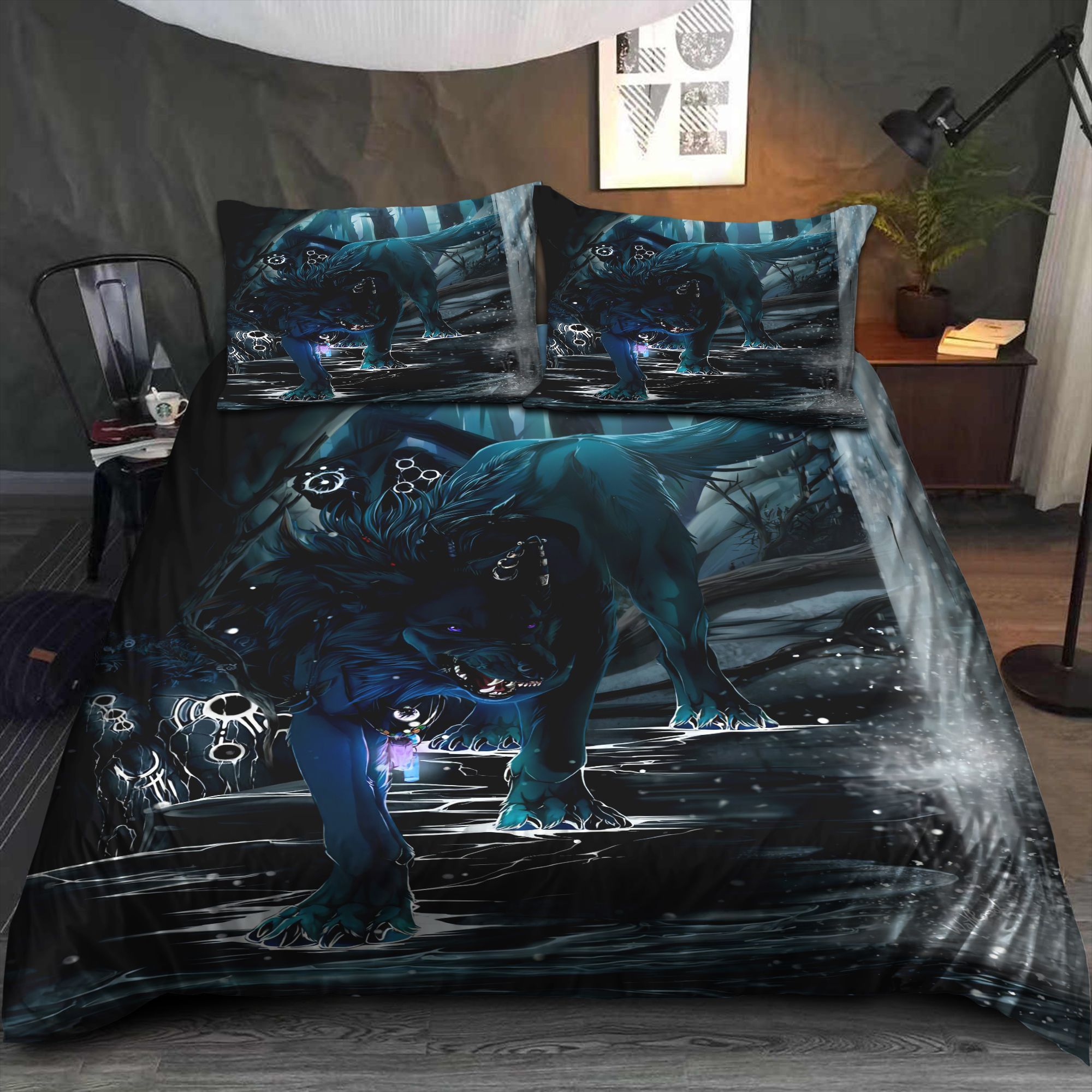 Night Wolf Bedding Set