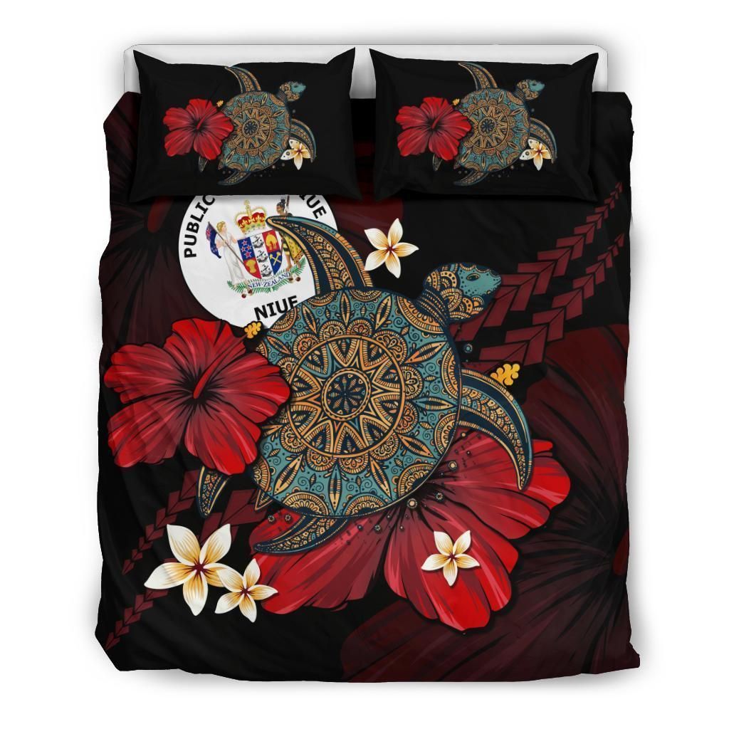 Niue Black Turtle Tribal Bedding Set