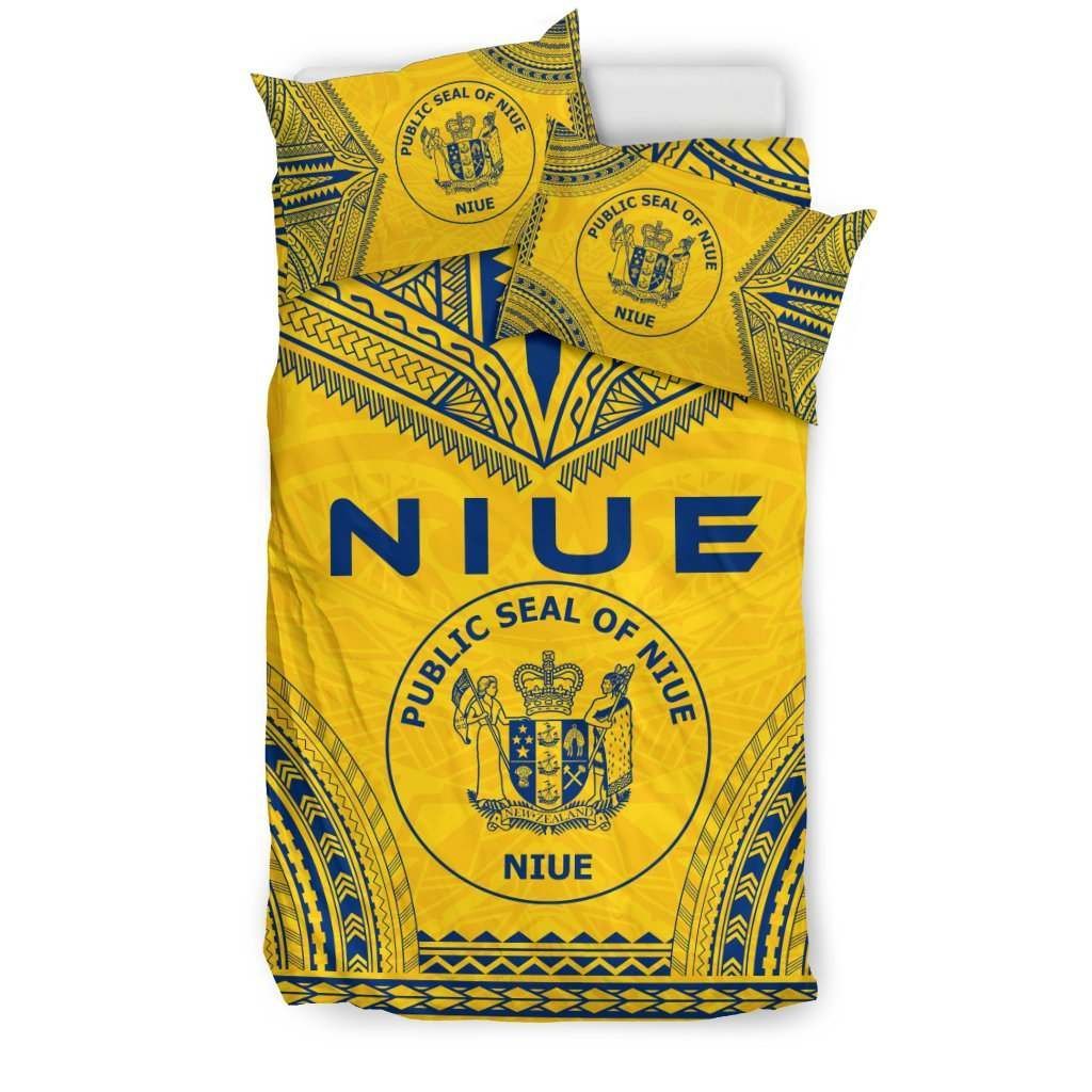 Niue Flag Polynesian Chief Bedding Set