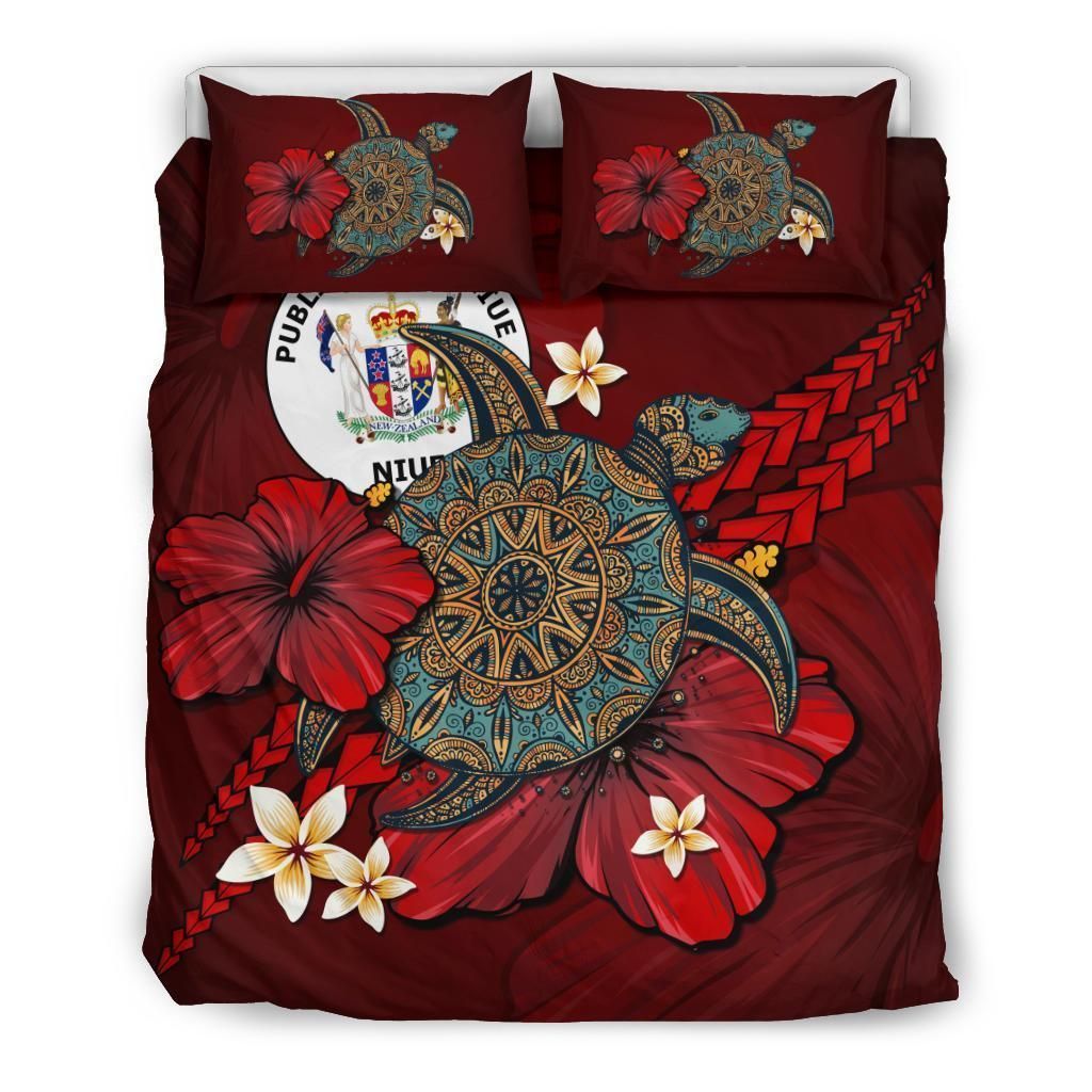 Niue Red Turtle Tribal Bedding Set