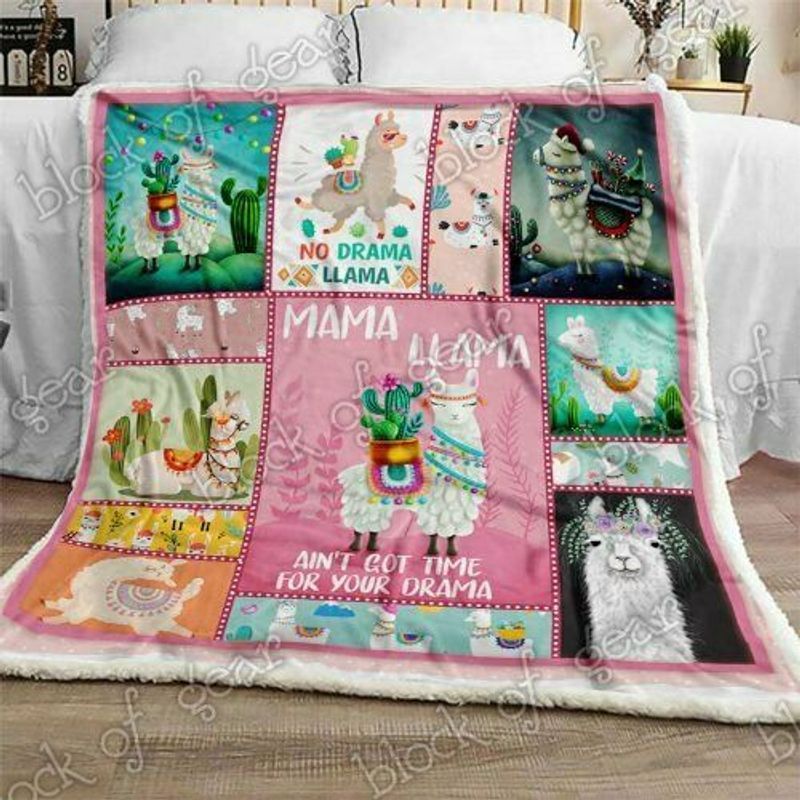 No Drama Llama Sherpa Fleece Blanket