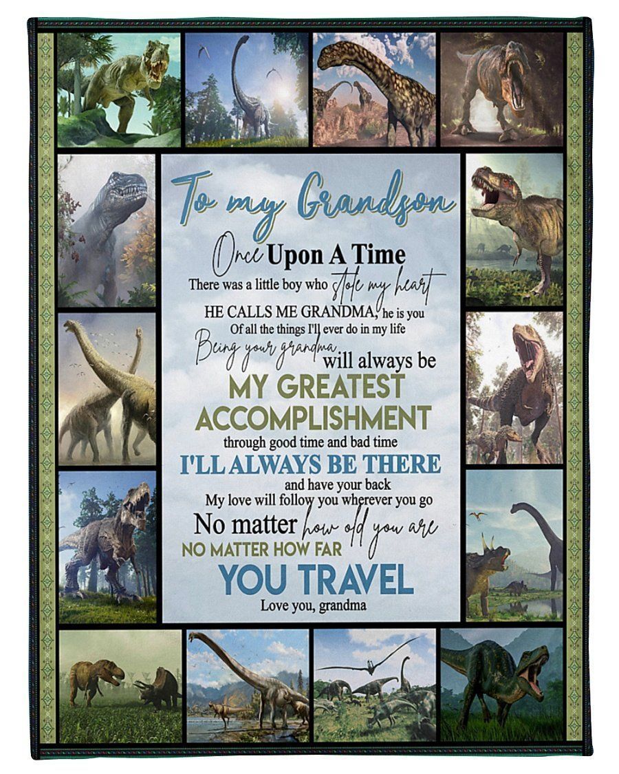 No Matter How Far You Travel To My Grandson Fleece Blanket
