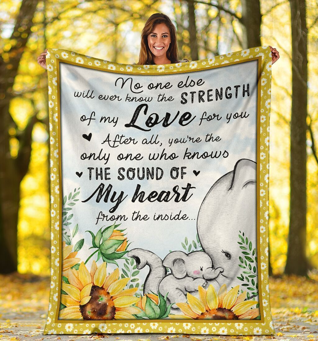 No One Else Elephan Sunflower Fleece Blanket