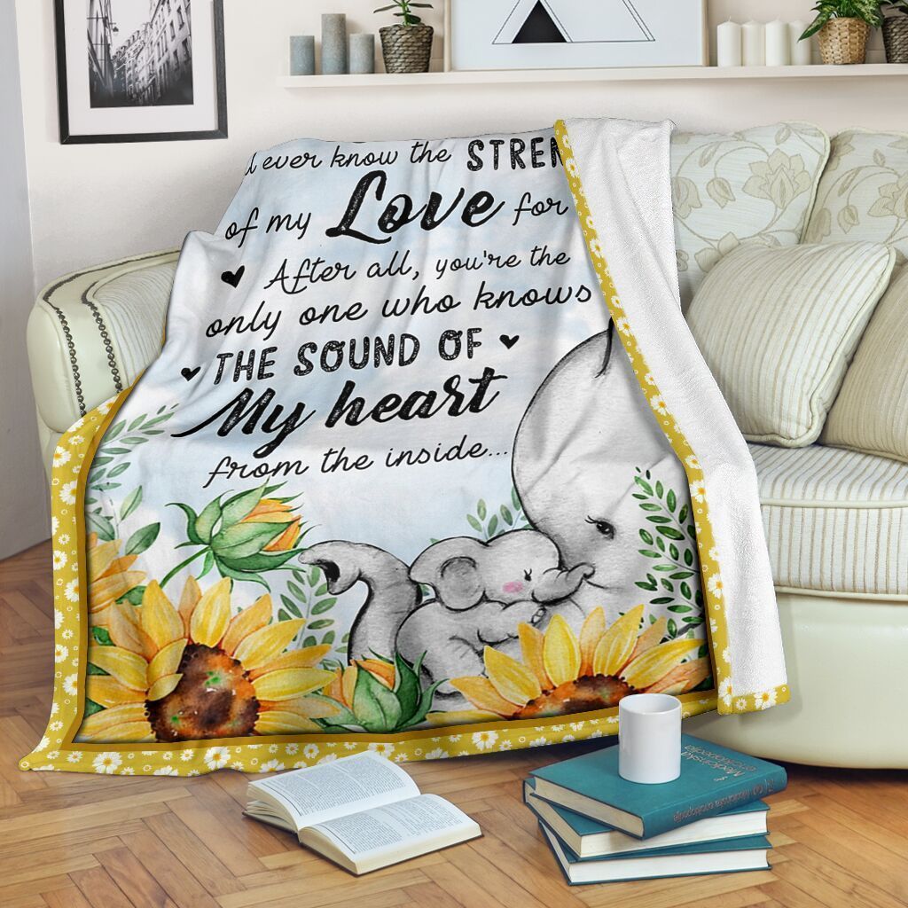 No One Else Elephant Sunflower Sherpa Fleece Blanket